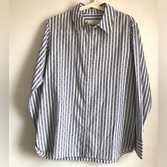 BODEN Embroidered Relaxed Metallic Striped Shirt - Picture 7 of 14